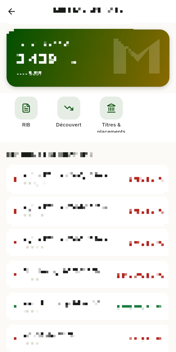 Détail d'un compte et historique